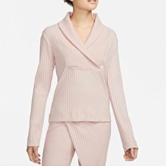 Nike Yoga Luxe Light Pink Ribbed Cover-Up - Size: Small - Picture 3 of 8